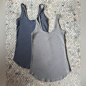 LOT OF 2 Lululemon Mudra Tanks (Gray & Cadet Blue)